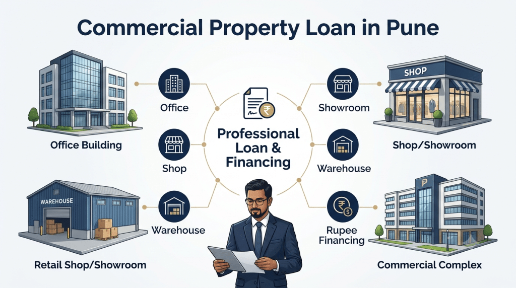 Commercial property loan in Pune for office shop showroom and warehouse